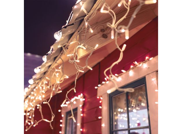 Новогодняя гирлянда бахрома белый с эффектом мерцания 3*0,6м IP65 100-101 белый с эффектом мерцания