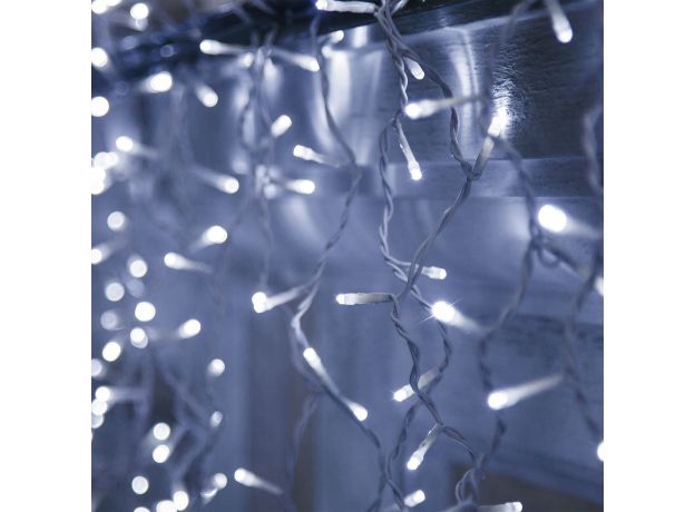 Новогодняя гирлянда бахрома белый с эффектом мерцания 3*0,6м IP65 100-101 белый с эффектом мерцания