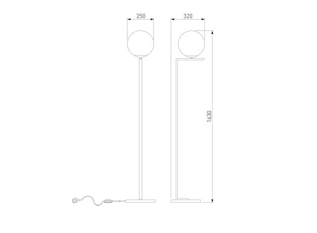 Напольный светильник с плафоном 01214/1 хром