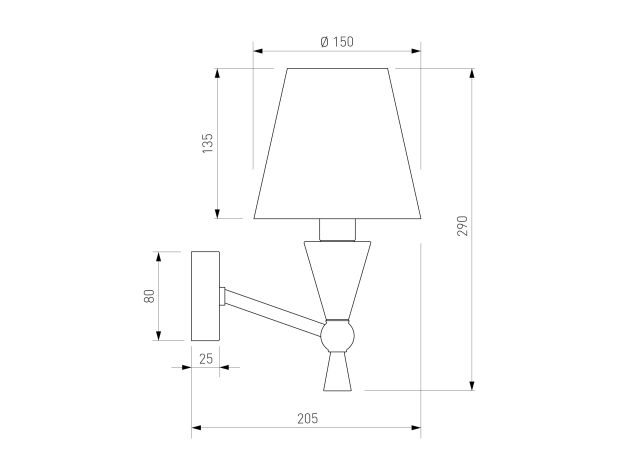 Настенный светильник с керамическим декором 103014