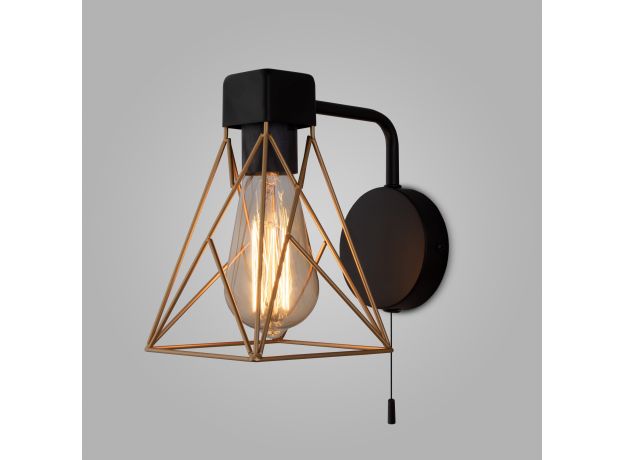 Настенный светильник 70107/1 черный/латунь