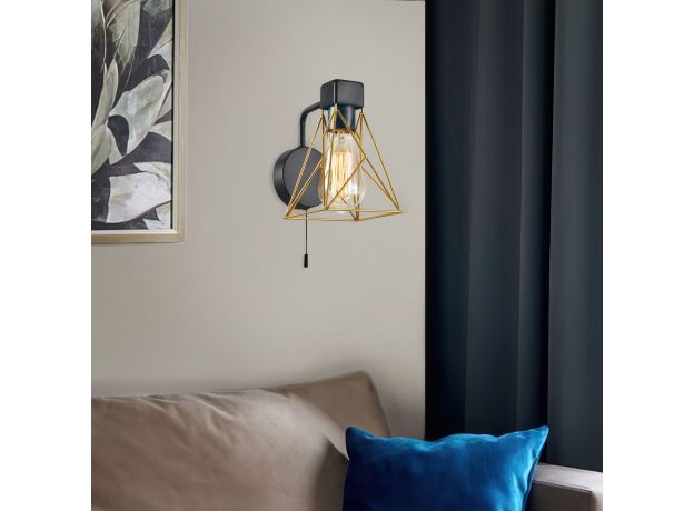 Настенный светильник 70107/1 черный/латунь