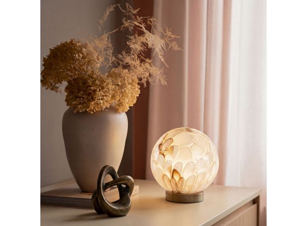 Настольная лампа со стеклянным плафоном ручной работы 1_102