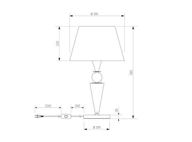 Настольный светильник с керамикой 108014
