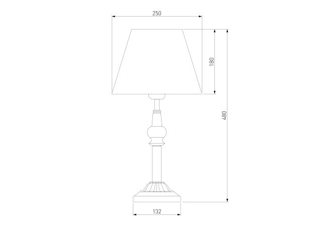 Классическая настольная лампа 01061/1 белый с золотом