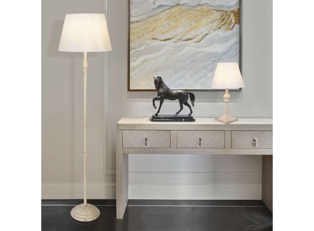 Классическая настольная лампа 01061/1 белый с золотом