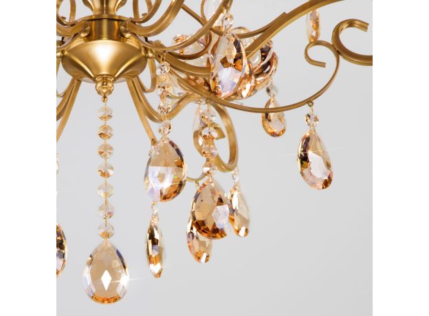 Подвесная хрустальная люстра 10109/6 бронза/тонированный хрусталь Strotskis