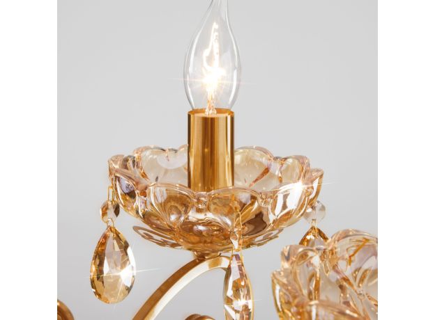 Подвесная хрустальная люстра 10109/6 бронза/тонированный хрусталь Strotskis