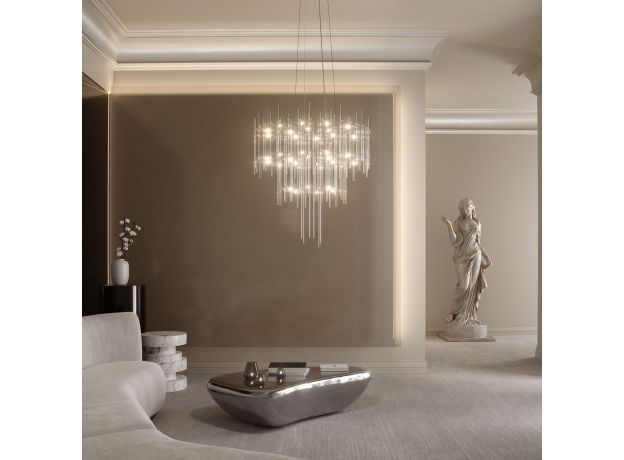 Подвесная светодиодная люстра с пультом управления и декором из акрила 91102 LED