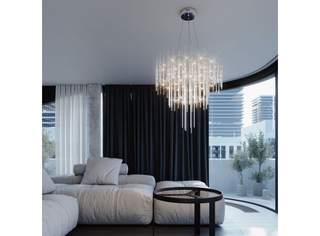 Подвесная светодиодная люстра с пультом управления и декором из акрила 91102 LED