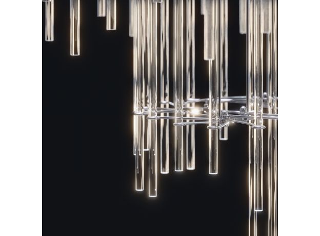 Подвесная светодиодная люстра с пультом управления и декором из акрила 91102 LED