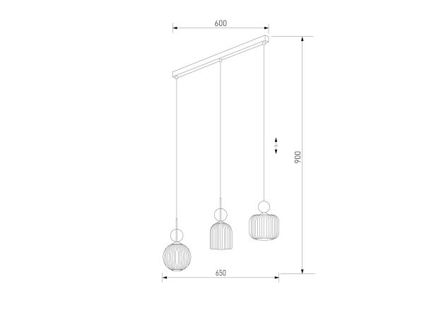 Подвесной светильник со стеклянными плафонами 11042 Sophia Cognac