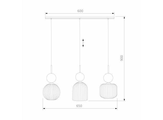 Подвесной светильник со стеклянными плафонами 11147 Sophia Green Cognac