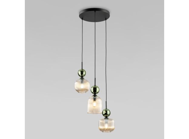 Подвесной светильник со стеклянными плафонами 11148 Sophia Green Cognac