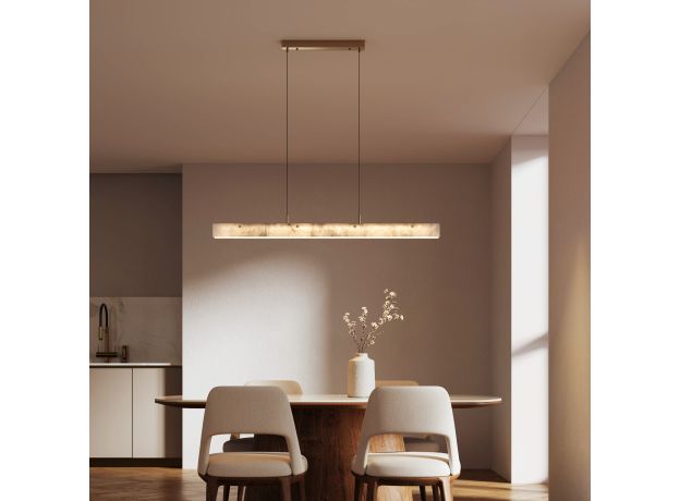 Подвесной светодиодный светильник из алебастра 604053 LED латунь/ алебастр