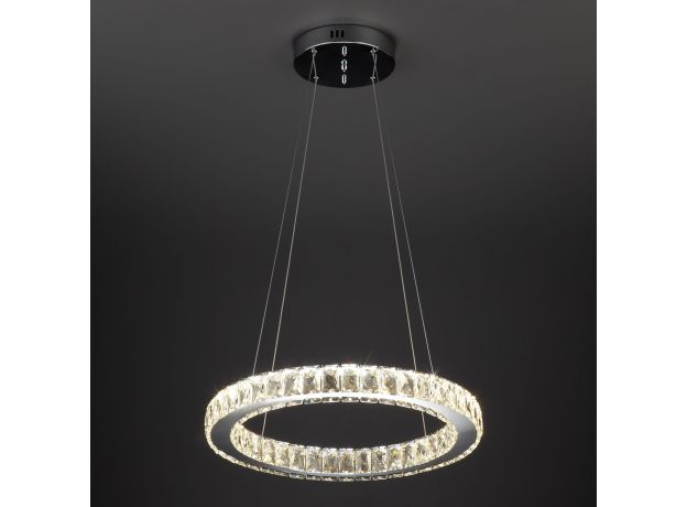 Светодиодная люстра с хрусталем 90023/1 хром