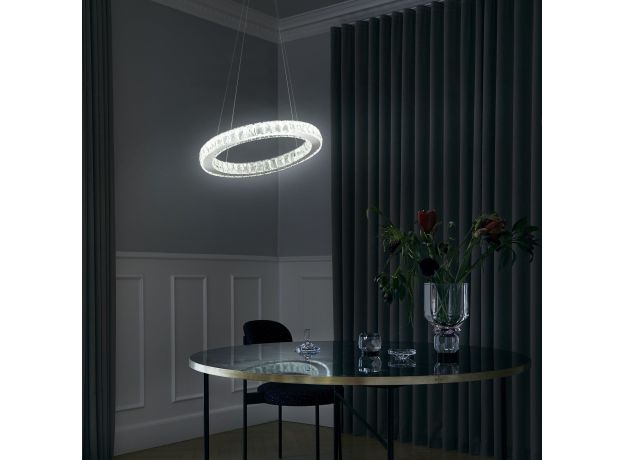 Светодиодная люстра с хрусталем 90023/1 хром