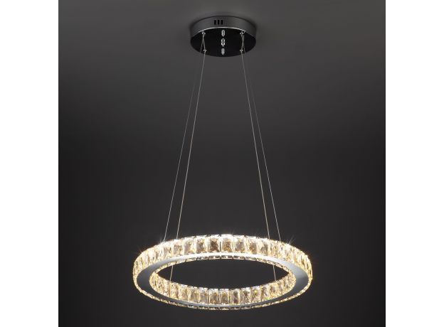 Светодиодная люстра с хрусталем 90023/1 хром