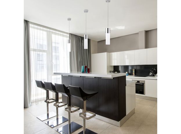 Светильник лофт подвесной со светодиодами 50135/1 LED хром/белый