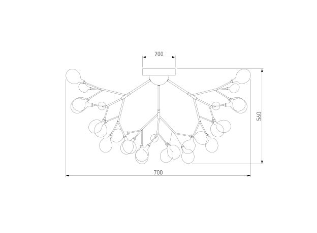 Потолочная люстра со стеклянными плафонами 566