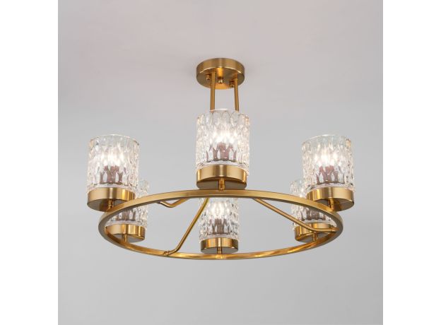 Потолочная люстра со стеклянными плафонами 60127/6 латунь