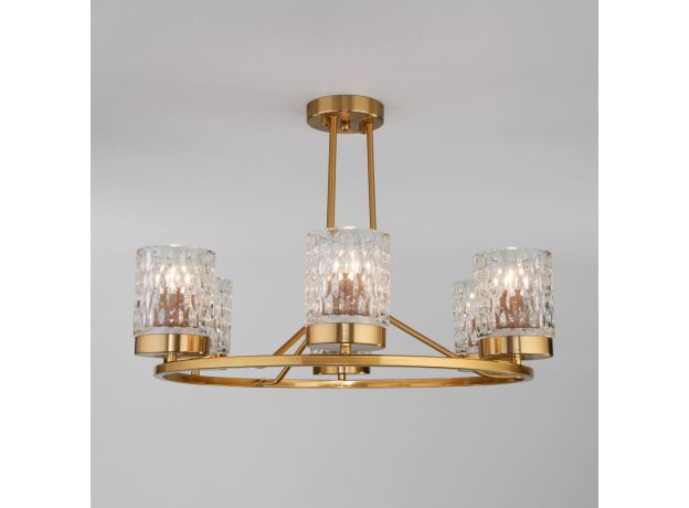Потолочная люстра со стеклянными плафонами 60127/6 латунь
