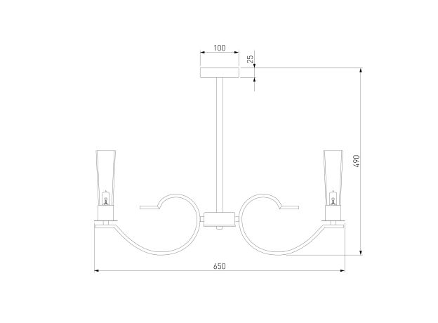 Потолочный светильник с гранеными плафонами 60141/6 хром
