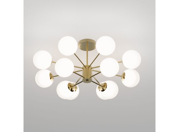 Потолочный светильник со стеклянными плафонами 502002/12 латунь