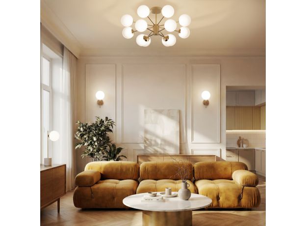 Потолочный светильник со стеклянными плафонами 502002/12 латунь