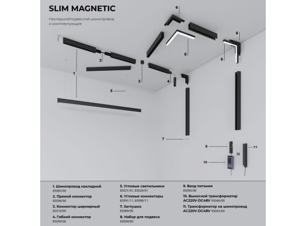 Трековый светильник Slim Magnetic R02 12W 4200K белый 85012/01