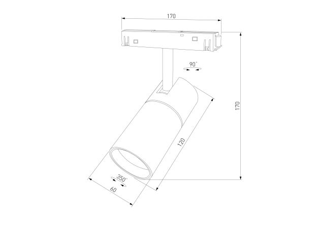 Трековый светильник Slim Magnetic R02 12W 4200K белый 85012/01