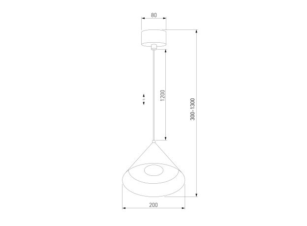 Светильник подвесной светодиодный Conus 16W 4000K черный 50316 LED