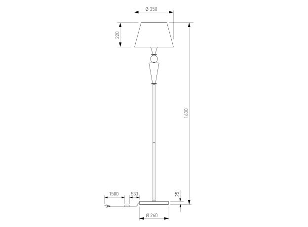 Торшер с декором из керамики 109014
