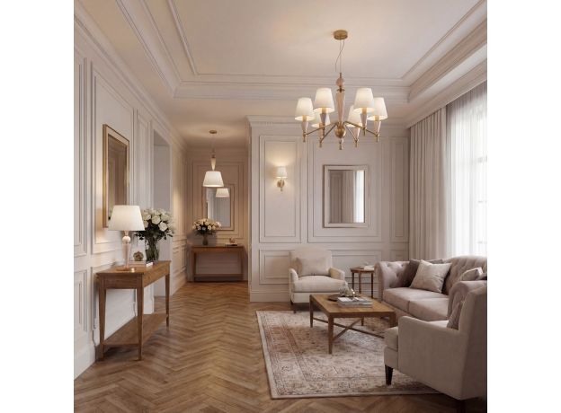 Умная люстра с декором из керамики 101014/6