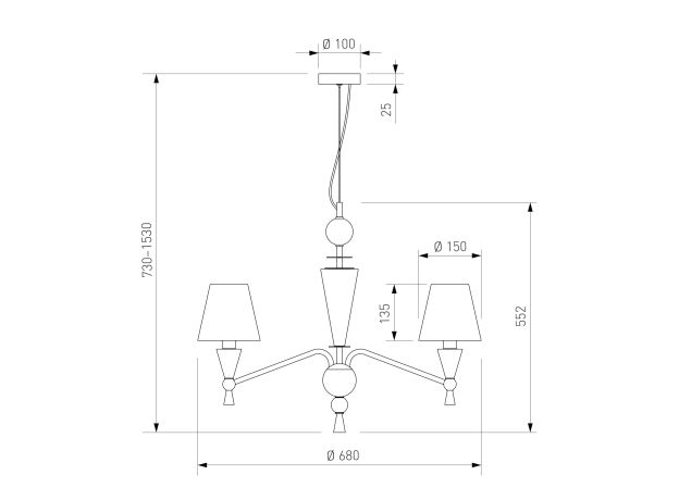 Умная люстра с декором из керамики 101014/6