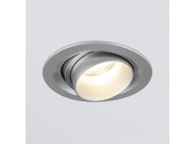 Встраиваемый светодиодный светильник с регулировкой угла освещения 9920 LED 15W 4200K серебро