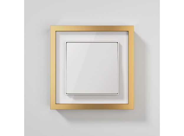 W0012853/ Рамка на 1 пост Baguette (белый/золотистая латунь) W0012853