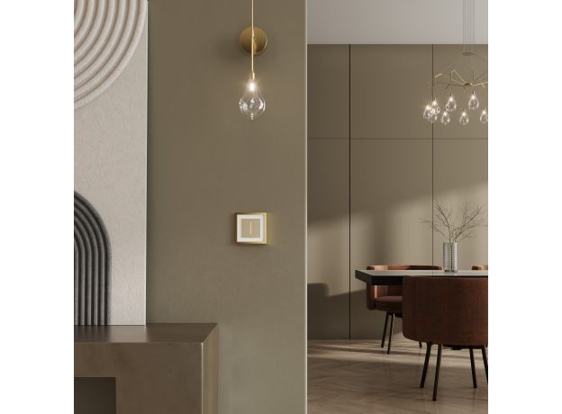 W0012853/ Рамка на 1 пост Baguette (белый/золотистая латунь) W0012853