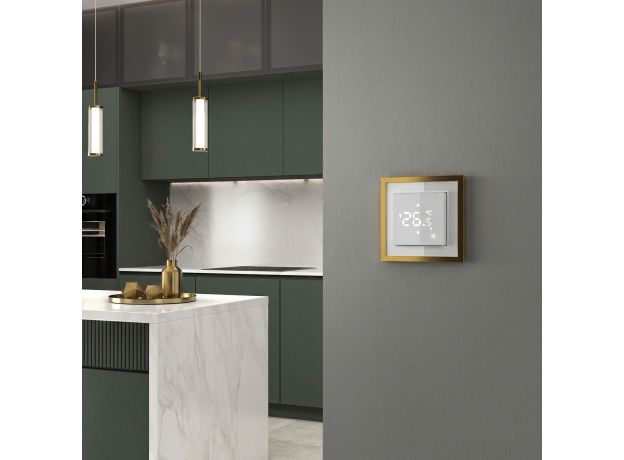 W0012853/ Рамка на 1 пост Baguette (белый/золотистая латунь) W0012853