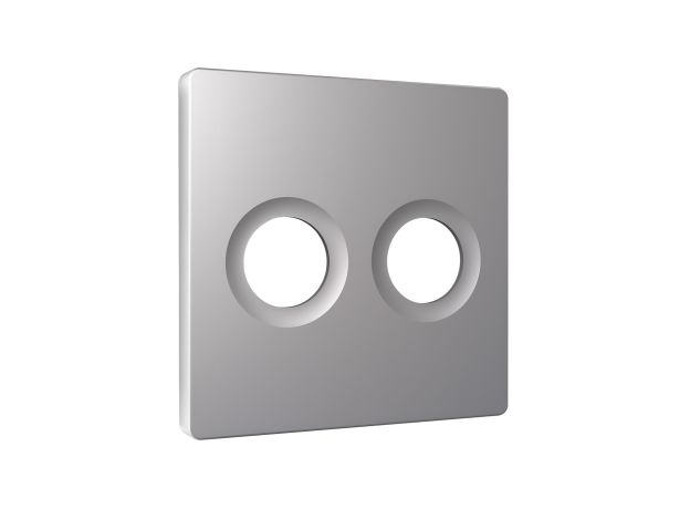 AP5133 Лицевая панель ALFA (Сталь матовый) для TV двойной розетки QUANT