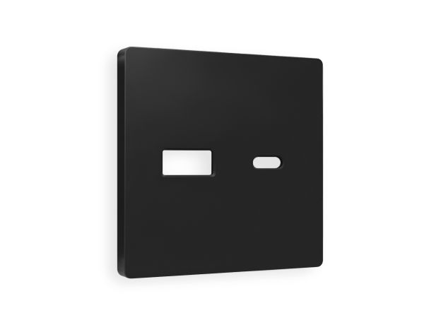 AP8110 Лицевая панель ALFA (Черный матовый) для розетки 2USB тип A+C QUANT