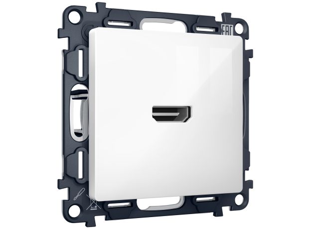 MA114010 Комплект механизма розетки HDMI 2.0 ALFA Белый глянец 40V/500mA 2.0GHz 5-18Gbit/s QUANT (AP1140, VM222)