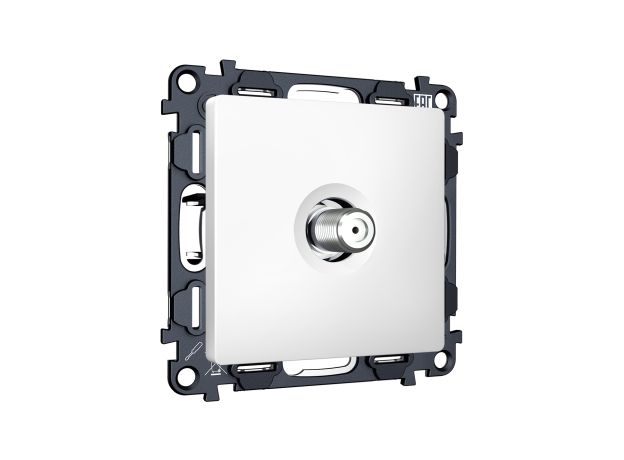MA133050 Комплект механизма TV розетки SAT 5-2400MHz 3.5dB ALFA Белый матовый QUANT (AP1330, VM215)