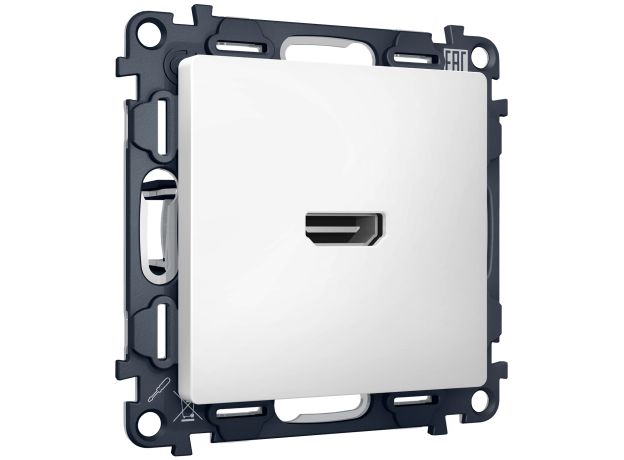 MA134010 Комплект механизма розетки HDMI 2.0 ALFA Белый матовый 40V/500mA 2.0GHz 5-18Gbit/s QUANT (AP1340, VM222)