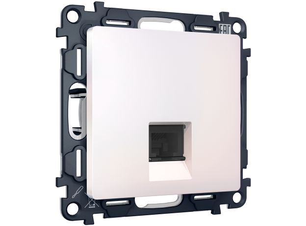MA212005 Комплект механизма компьютерной розетки RJ-45 экранированной с автоматической защитной шторкой ALFA Жемчуг QUANT (AP2120, VM185)