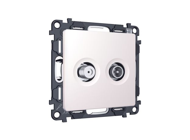 MA213310 Комплект механизма розетки TV оконечной + SAT 5-862MHz 3.5dB/950-2150MHz 3.5dB ALFA Жемчуг QUANT (AP2133, VM217)