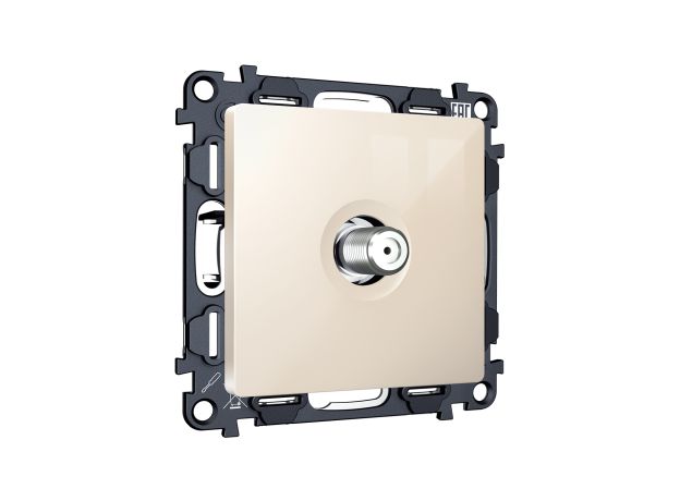 MA313050 Комплект механизма TV розетки SAT 5-2400MHz 3.5dB ALFA Бежевый глянец QUANT (AP3130, VM215)