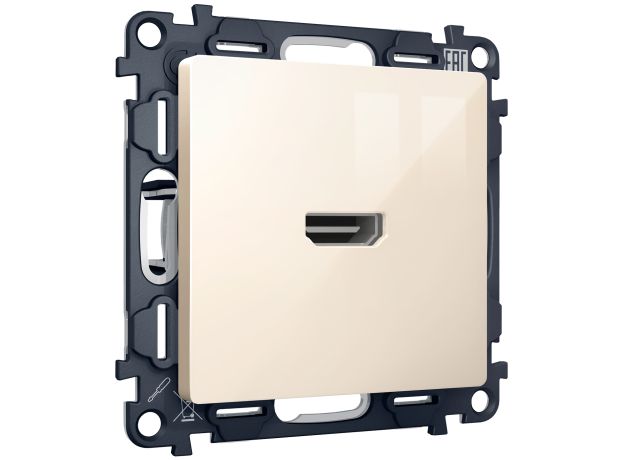 MA314010 Комплект механизма розетки HDMI 2.0 ALFA Бежевый глянец 40V/500mA 2.0GHz 5-18Gbit/s QUANT (AP3140, VM222)