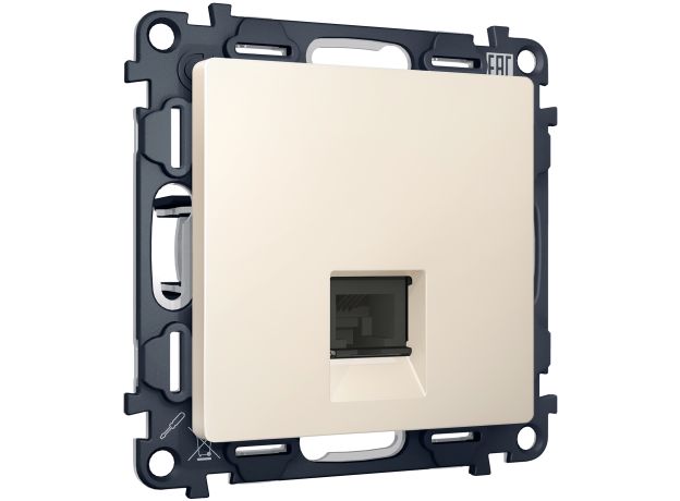 MA332010 Комплект механизма компьютерной розетки ALFA Бежевый матовый RJ-45(8P8C) CAT6 с шторкой QUANT (AP3320, VM188)