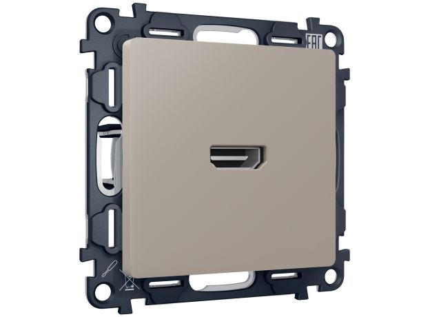 MA374010 Комплект механизма розетки HDMI 2.0 ALFA Серо-бежевый матовый 40V/500mA 2.0GHz 5-18Gbit/s QUANT (AP3740, VM222)